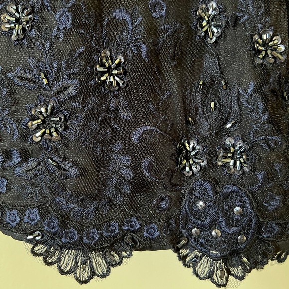 FREE PEOPLE RARE!!!!jeweled romper size 8 black and navy - Picture 4 of 13